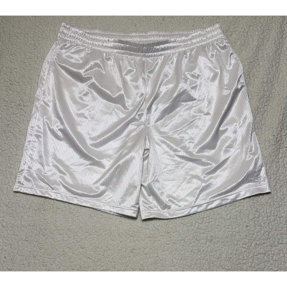 Starter Mens Athletic Shorts XL White Solid Mesh RM14104W Vintage